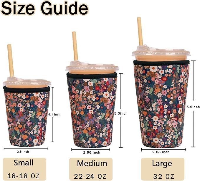 Reusable Insulated Sleeve for Iced Coffee Cup, Beverage Holder for Iced Coffee - Image 5