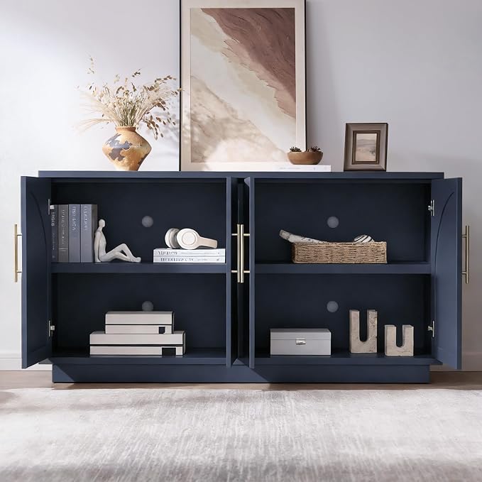 Fatmok Buffet Cabinet with Storage, Wood Media TV Console Table Credenza - Image 3
