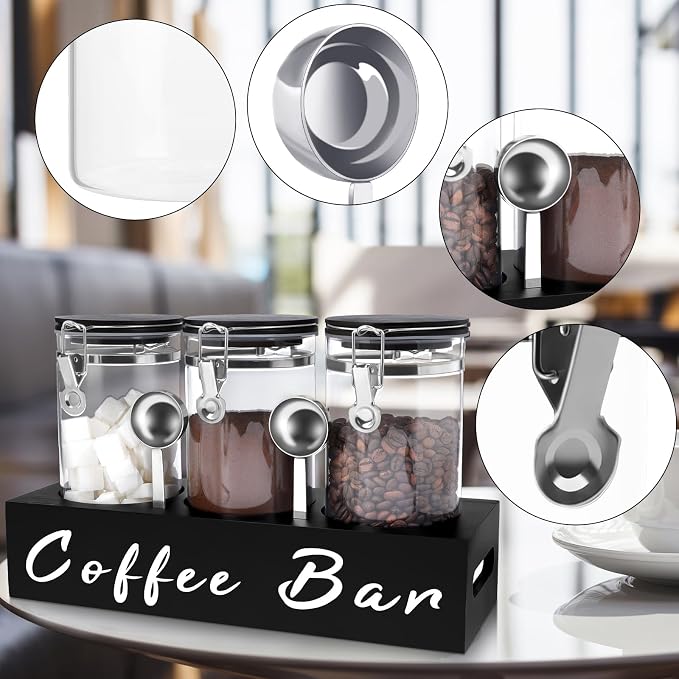 3 x 54 oz Glass Coffee Bean Storage Container - Image 3