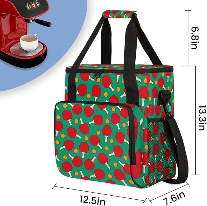 Table Tennis Pattern Coffee Maker Travel Bag, Table Tennis Pattern Large - Image 2