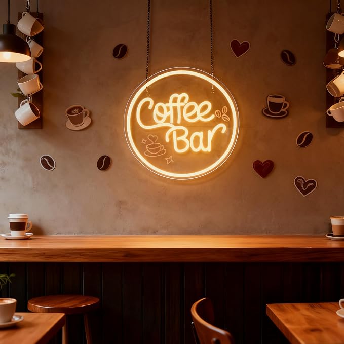Coffee Bar Neon Sign for Wall Decor Dimmable LED Neon coffee Light Up Sign for - Image 2