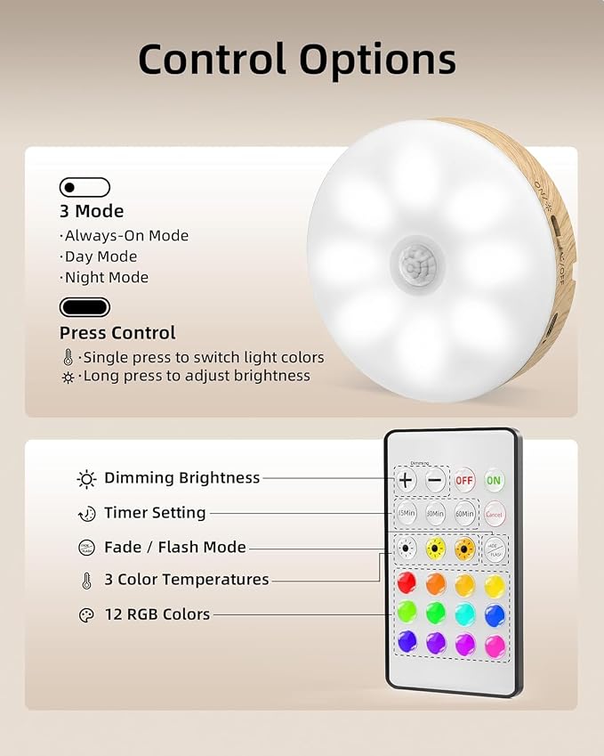 EZVALO Under Cabinet Lighting, 1000mAh Rechargeable Puck Lights - Image 9
