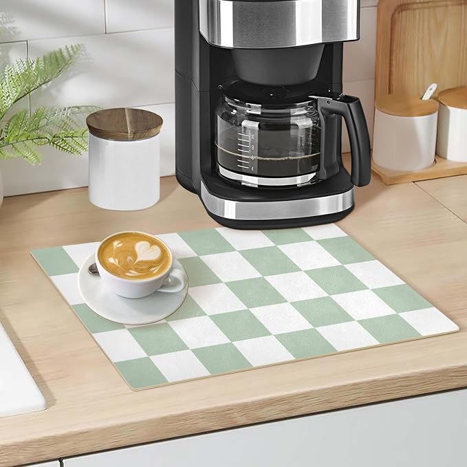 Coffee Mat Coffee Bar Station Maker Machine Pot Table Spill Mat Leather - Image 5