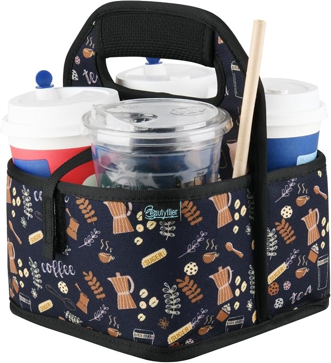 Beautyflier Reusable Insulated Coffee Cup Carrier, Portable Drink Holder by Beautyflier