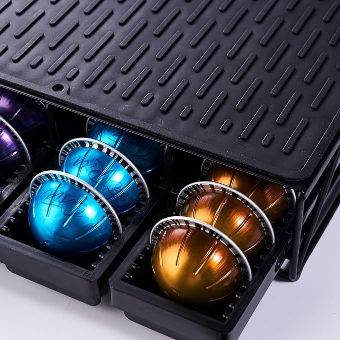 Coffee Pod Drawer Holder With 15''*11'' Coffee Mat Compatible with Nespresso - Image 6