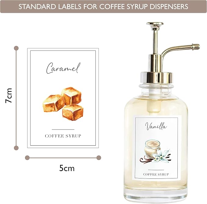 KYONANO 84 Coffee Syrup Labels for Coffee Bar Accessories, Vintage Pattern - Image 5