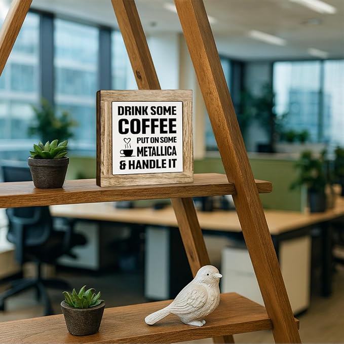 Funny Coffee Bar Decor, Funny Office Desk Decor, Table Decorative Sign - Image 3