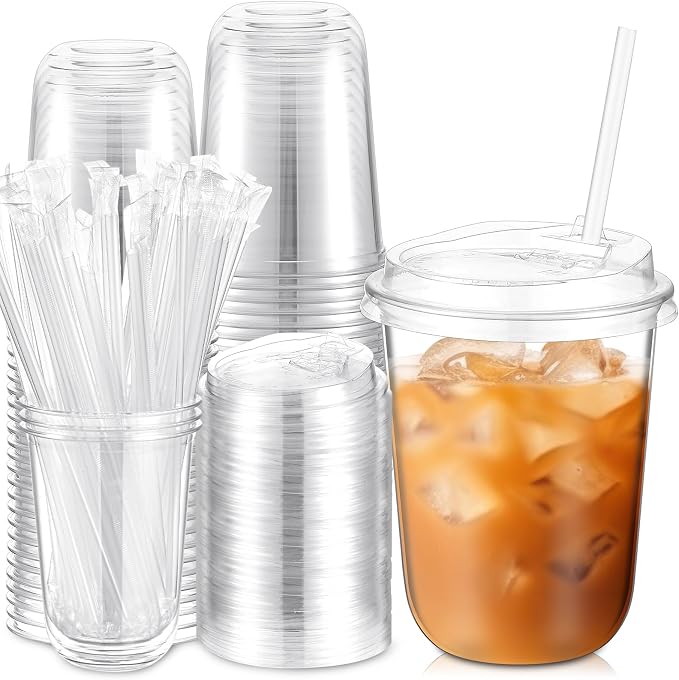 Ziliny 50 Pcs 16oz Clear Plastic Cups by Ziliny