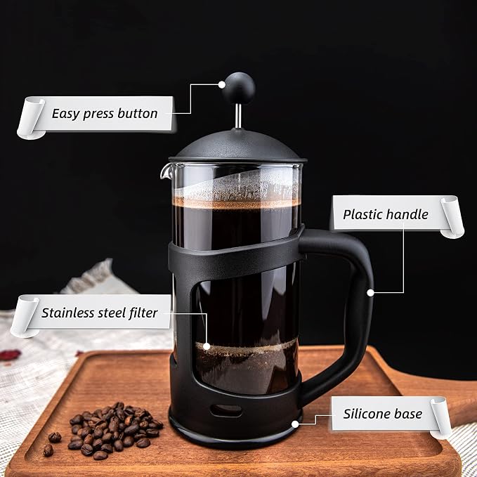 RAINBEAN Mini French Press Coffee Maker, 1 Cup, Maximum Flavor Brewer - Image 2