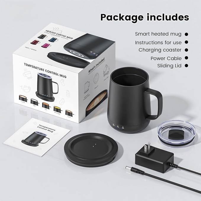 Smart Self Heating Coffee Mug, 14oz Temperature Control Coffee Mug, Hot up to - Image 8
