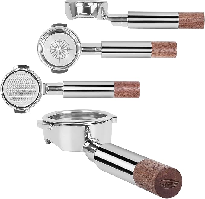 IKAPE 58mm Bottomless Naked Portafilter Silver, Suitable by IKAPE