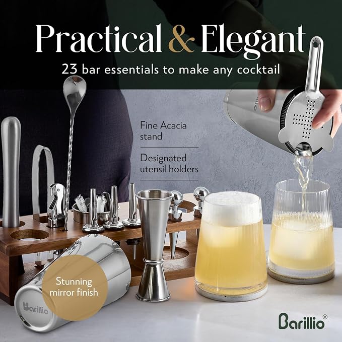 Barillio Bartender Kit – 23-Piece Stainless-Steel Cocktail Shaker Set - Image 5