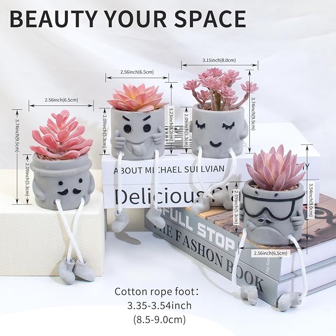 Set of 4 Artificial Potted Mini Succulent Plants - Image 2
