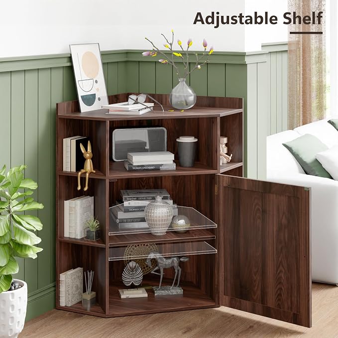 Vabches Corner Cabinet, Corner Storage Shelf - Image 4