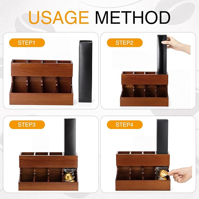 Wooden Coffee Pod Dispenser Compatible - Image 4