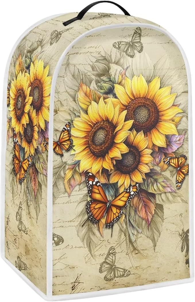 Sunflower Butterfly Blender Dust Cover by YUVAMAGIMO