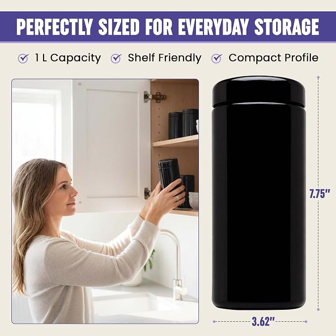Infinity Jars, 1 L Airtight Coffee Canister Ultraviolet Glass Coffee Bean - Image 7