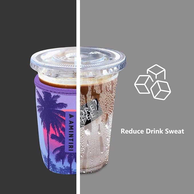 3 Pack Reusable Sleeve for Iced Coffee Cup, Coffee Neoprene Sleeve for Iced&Hot - Image 2