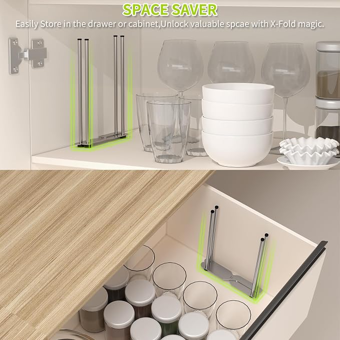 Plastic Bag & Bottle Drying Rack, Collapsible Countertop Stand - Image 7