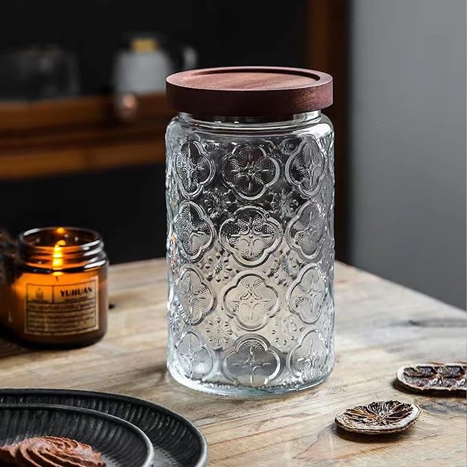 Vintage Glass Storage Counter Jar, Kitchen and Pantry Food Storage Container - Image 5