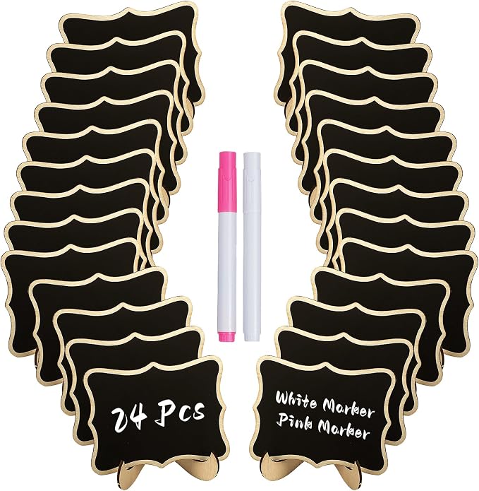 Uniclife 24 Pack Mini Chalkboard Signs by UnicLife