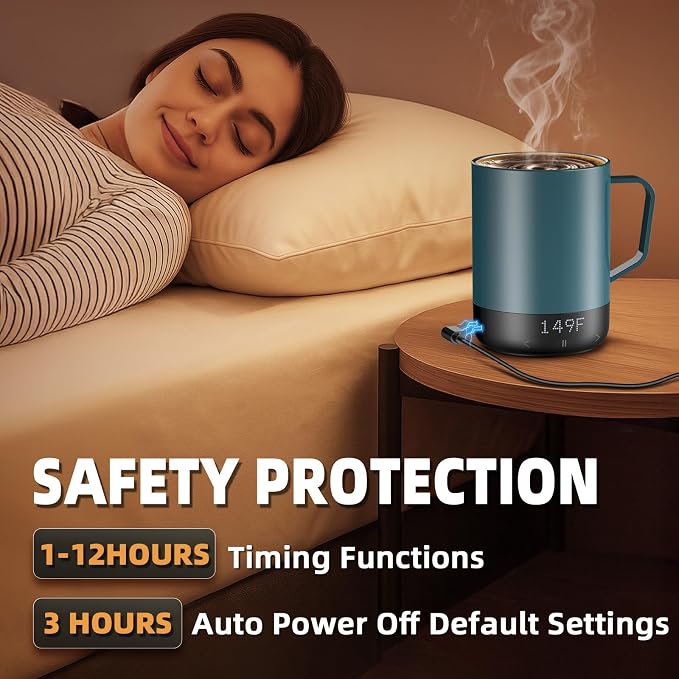 14oz Magnetic Charging Cordless Smart Coffee Mugs, Fast Heating & High - Image 3