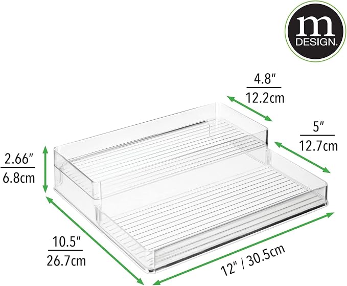 mDesign Plastic Kitchen Food Storage Organizer Shelves, Spice Rack Holder - Image 8