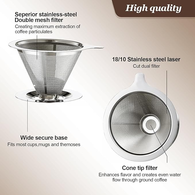 Pour Over Coffee Dripper, Slow Drip Paperless Coffee Filter, Pour Over Coffee - Image 3