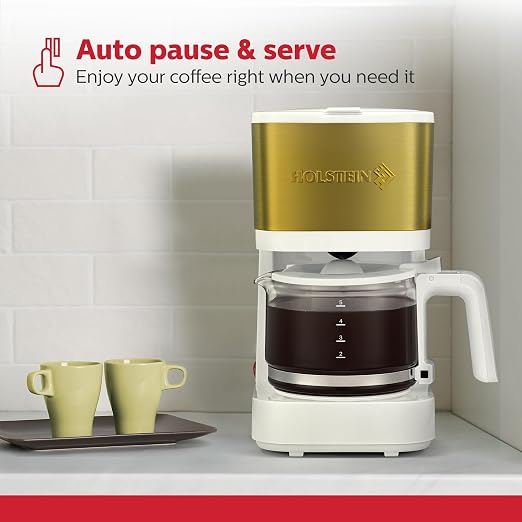 Holstein Housewares 5 Cup Coffee Maker – Compact Drip Coffee Machine - Image 3