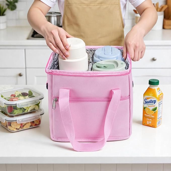 Reusable Drink Carrier with Handle, Tip-Resistant 4 Cup Insulated Bag, - Image 2