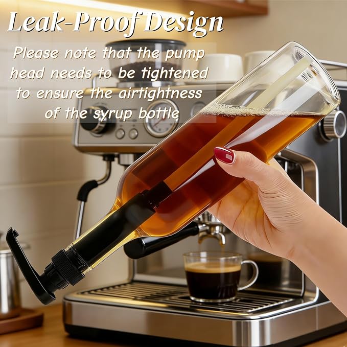 Noamus 8 Pack 25.4Oz Coffee Syrup Dispenser, 750ml PET Syrup Bottles - Image 5