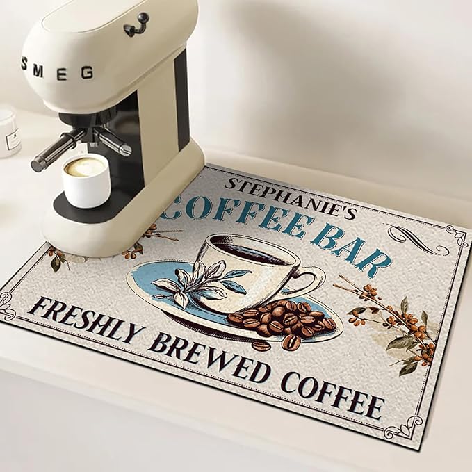 THUYPT Personalized Coffee Mat, Coffee Station Mat Quick Dry, Coffee Spill Mat - Image 4