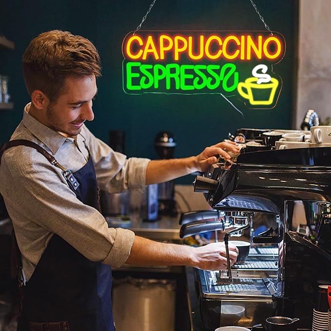 Balanar Cappuccino Espresso Neon Signs Beer Bar Sign Led Lights - Image 5