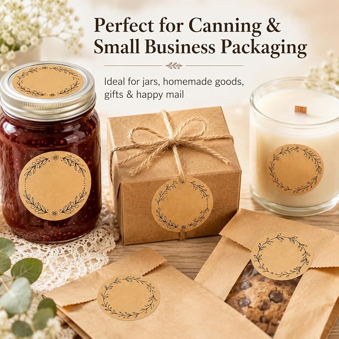 IBAKE Blank Kraft Canning Labels, 500 Writable Stickers - Image 5