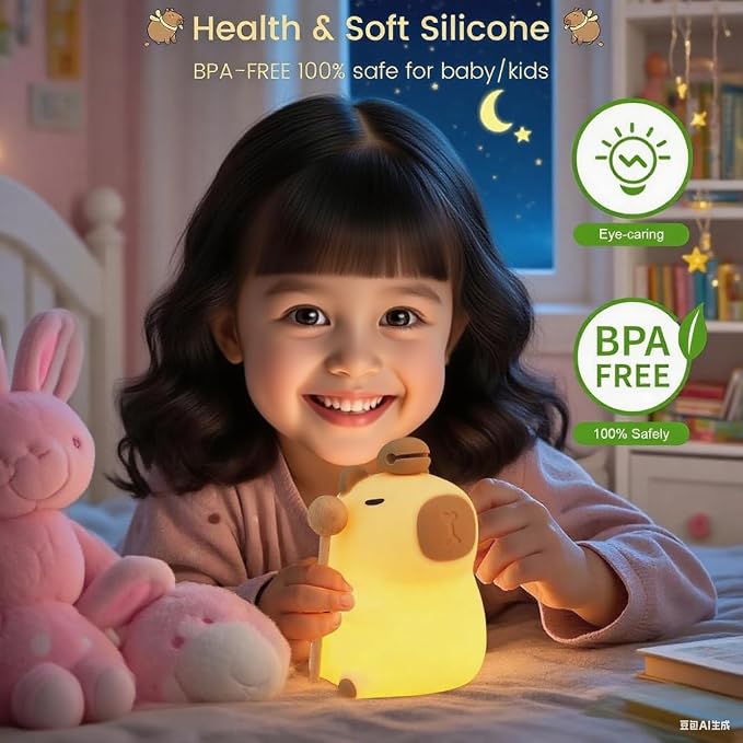Capibara Night Light for Adults, Silicone Dimmable Animal Nightlight - Image 4