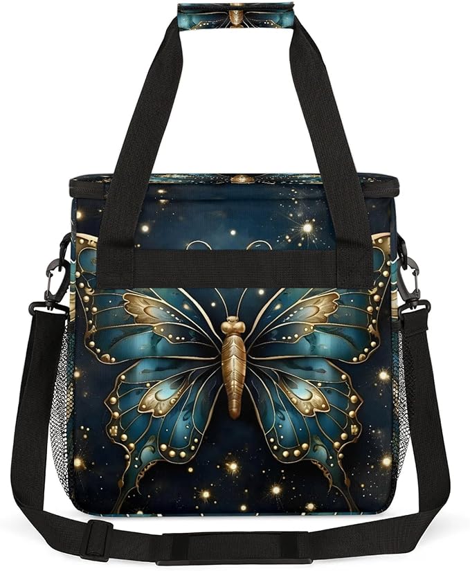 Boho Butterfly Coffee Maker Carring Bag, Large Insulated Storage Organizer Case - Image 5