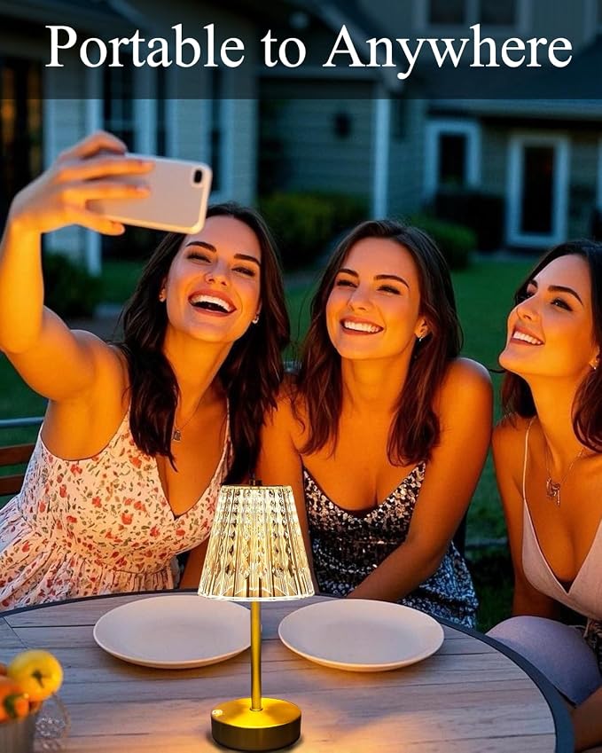 Gold Cordless Table Lamp Rechargeable, 5000mAh Battery Operated Lamps, Mini - Image 6