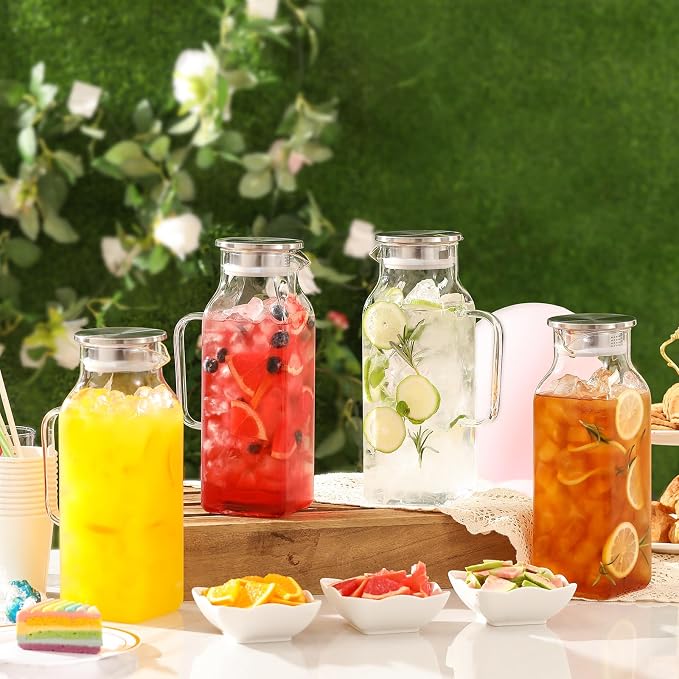 Netany 3 Pack 2 Liters/68 oz Square Glass Pitcher - Image 8