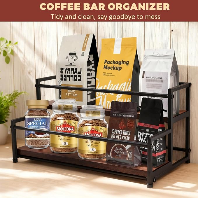 Coffee Syrup Rack Organizer, 2-Tier | Metal Bottle Holder, 10 Bottles Capacity - Image 9
