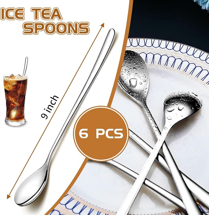 Long Handle Iced Tea Spoons, Ice Cream, Cold Drinks - Image 2
