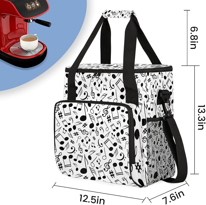 Black And White Music Coffee Maker Travel Bag - Image 2