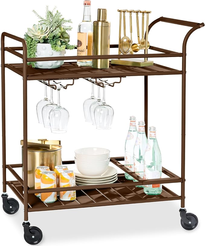Best Choice Products Rolling Bar Cart, Mobile Home Bar Serving Cart, Serving by Unknown