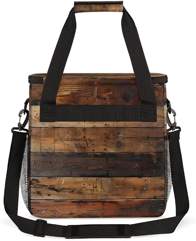Rustic Wooden Board Brown Coffee Machine Bag Compatible - Image 5
