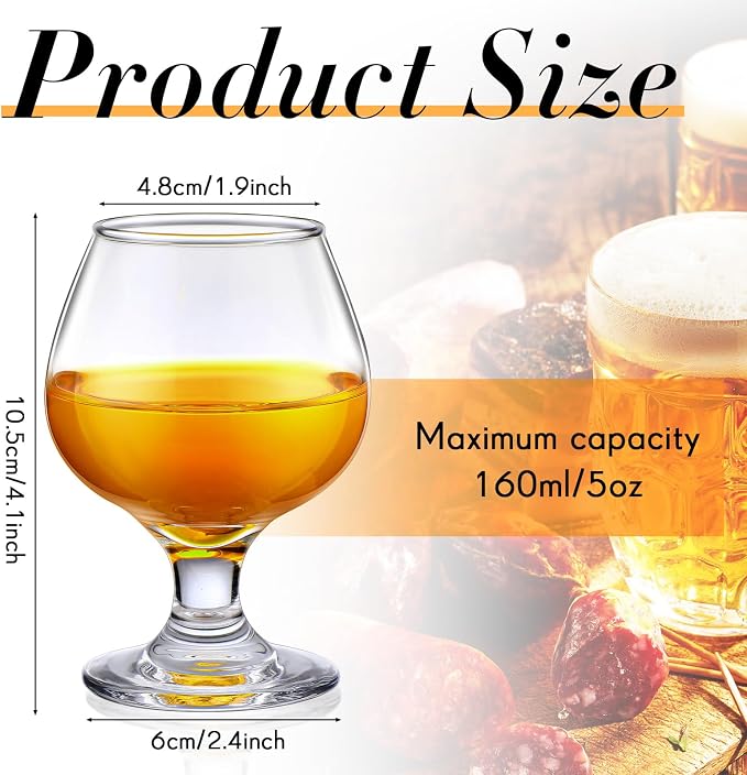 Qunclay 24 Pcs Shot Glasses Cute Cognac Snifter Small Brandy Snifter - Image 2