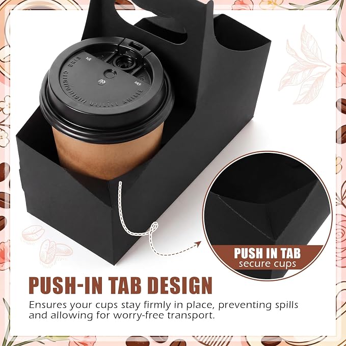 Dunzoom Black 60 Pcs 2 Cups Drink Carrier - Image 6