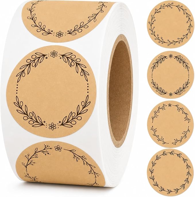 IBAKE Blank Kraft Canning Labels, 500 Writable Stickers by IBAKE