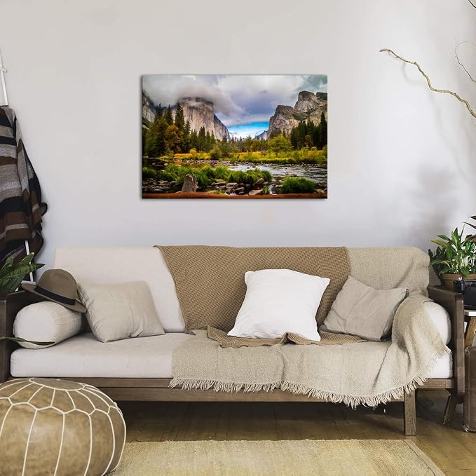 California Yosemite Wall Art Living Room Home Decoration, Panorama of National - Image 4