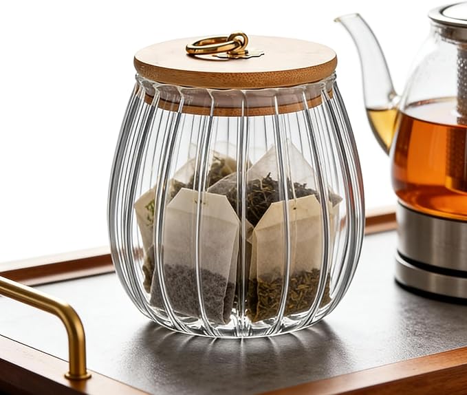 FANTESTICRYAN Glass Coffee Nuts Canister Airtight Storage Jar Petal Decorative - Image 8