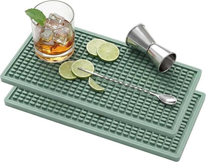 ZJWZLG Bar Mat 5.9"x11.8" Non-Slip Rubber Bar Mat, Spill Proof & Flat Design by ZJWZLG