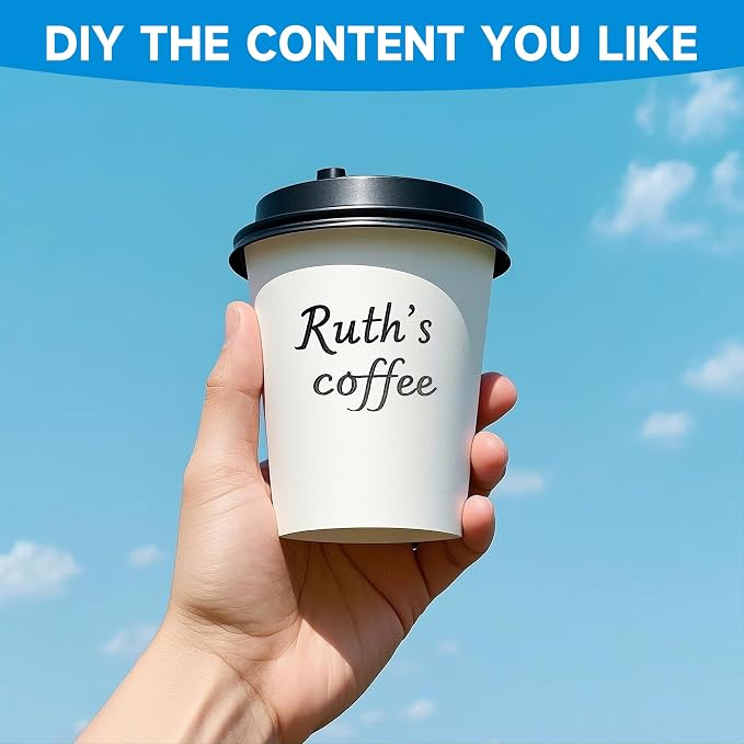 RACETOP 100 Pack 12 oz Disposable Paper Coffee Cups - Image 7